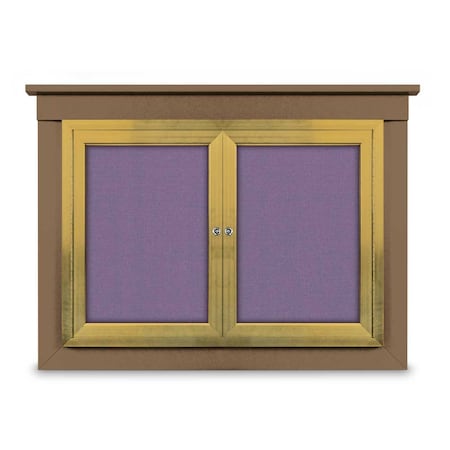 18x24 1-Door Enclosed Outdoor Letterboard,Hdr,Green Felt/Bronze